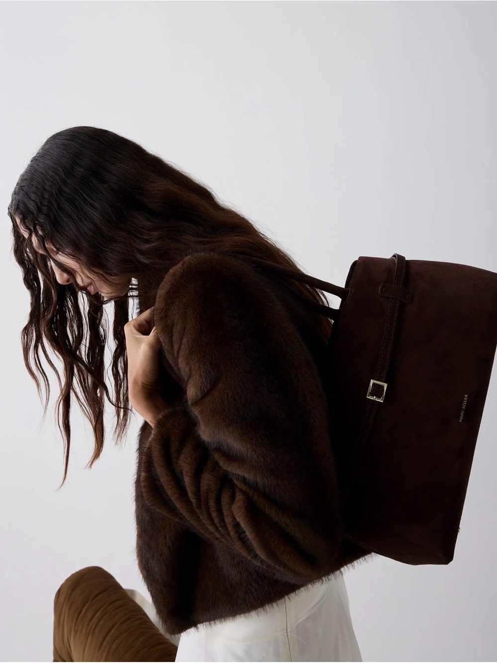 Manu Atelier Le Cambon East West Deep Brown Suede